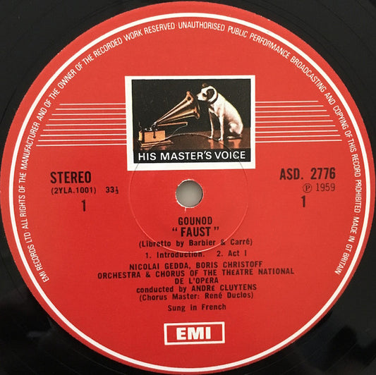 Charles Gounod - Victoria De Los Angeles, Nicolai Gedda, Boris Christoff, Orchestre National De L'Opéra De Paris & Choeur National De L'Opéra De Paris, André Cluytens : Faust (4xLP, Album, RE + Box)