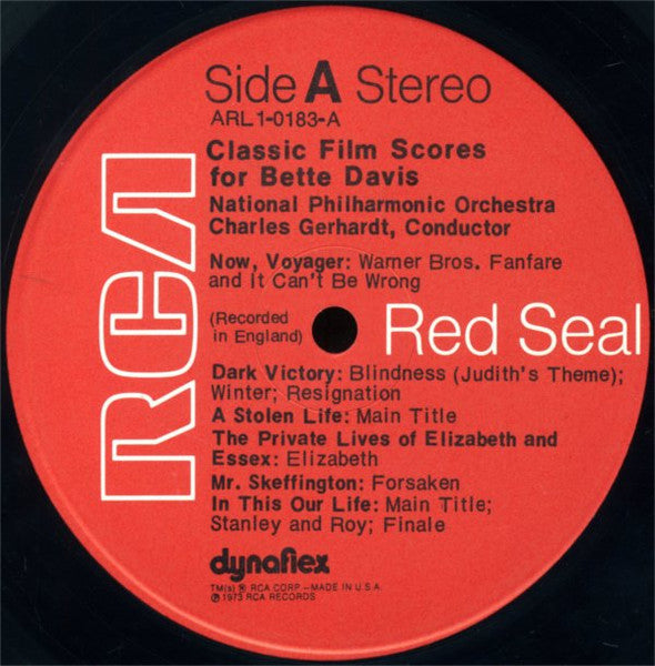 Charles Gerhardt, National Philharmonic Orchestra : Classic Film Scores For Bette Davis (LP, Album)