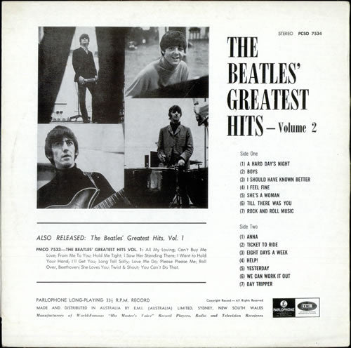The Beatles : Greatest Hits Volume 2 (LP, Comp, RE, RP)