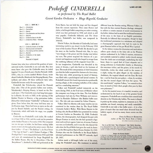 Sergei Prokofiev, Orchestra Of The Royal Opera House, Covent Garden, Hugo Rignold : Cinderella (As Performed By The Royal Ballet) (LP, Album, RE, 180)