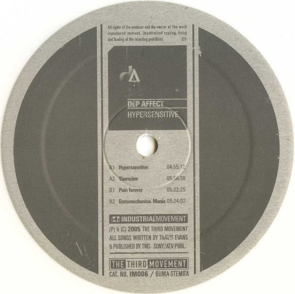 Dep Affect : Hypersensitive (12", Whi)