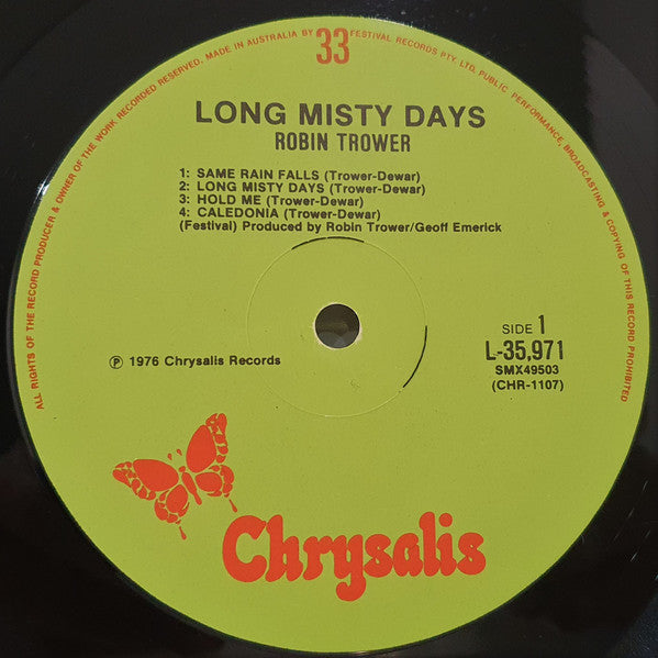 Robin Trower : Long Misty Days (LP, Album)