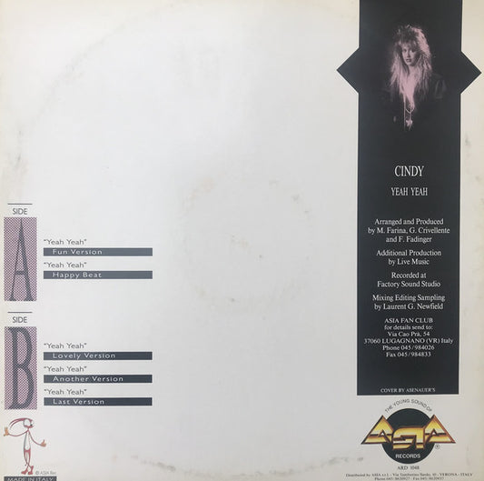 Cindy (2) : Yeah Yeah (12")