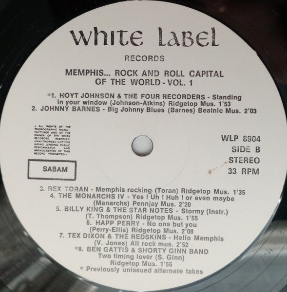 Various : Memphis... Rock And Roll Capital Of The World Vol. 1 (LP, Comp)