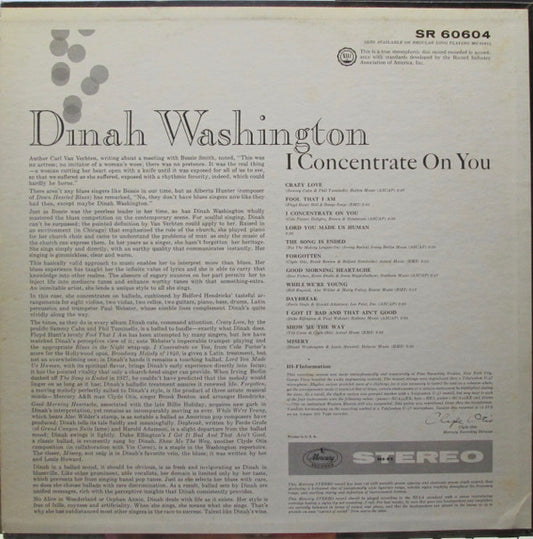 Dinah Washington : I Concentrate On You (LP)