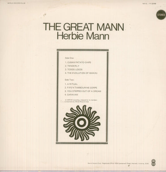 Herbie Mann : The Great Mann (LP, Comp, Club)