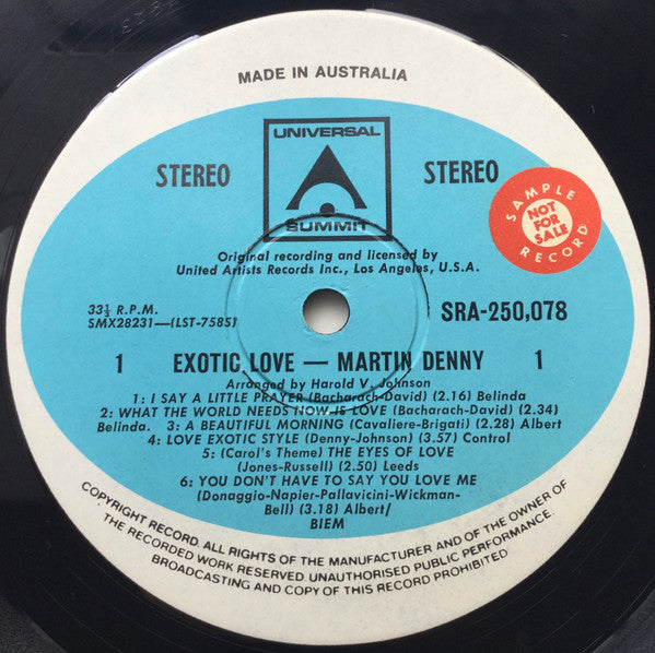 Martin Denny : Exotic Love (LP, Album, RE)