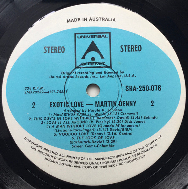 Martin Denny : Exotic Love (LP, Album, RE)