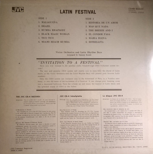 Victor Orchestra And Latin Rhythm Boys : Latin Festival (LP, Quad)