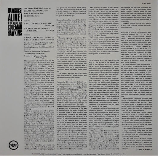 Coleman Hawkins : Hawkins! Alive! At The Village Gate (LP, Album, Ltd, RE, 180)