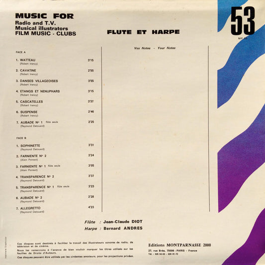 Jean-Claude Diot / Bernard Andres : Flute Et Harpe (LP)