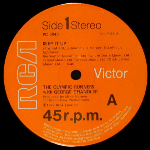 Olympic Runners With George Chandler : Keep It Up (12")