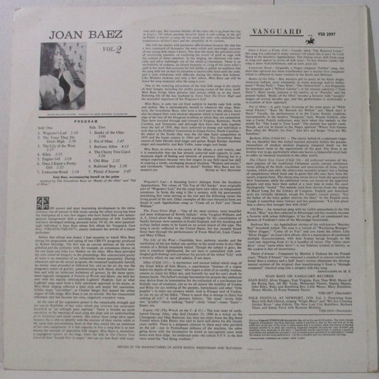 Joan Baez : Joan Baez Vol. 2 (LP, Album)