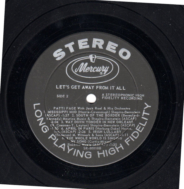 Patti Page : Let's Get Away From It All (LP, Album)