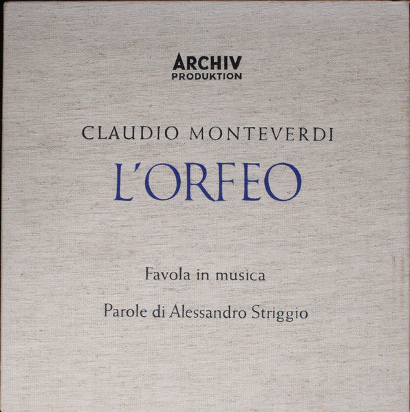Claudio Monteverdi , Parole Di Alessandro Striggio The Younger : L'Orfeo - Favola In Musica (2xLP, Mono + Box)