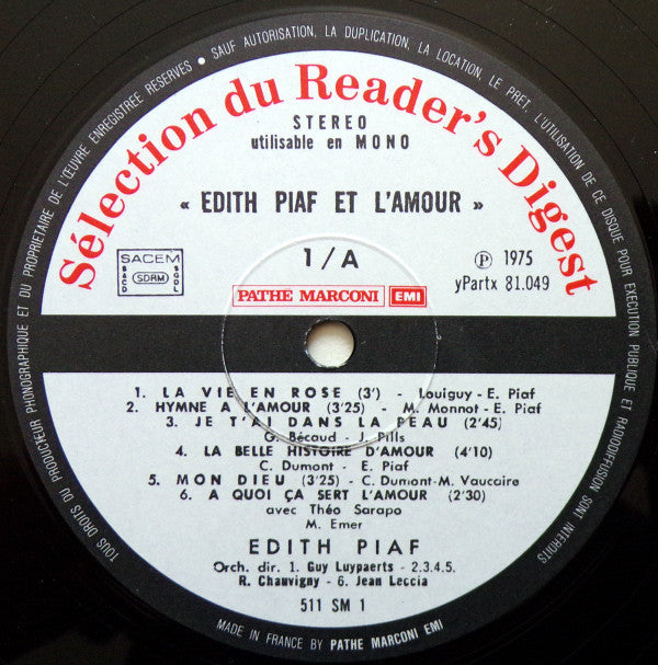 Edith Piaf : Edith Piaf (4xLP, Comp, Ltd + Box)