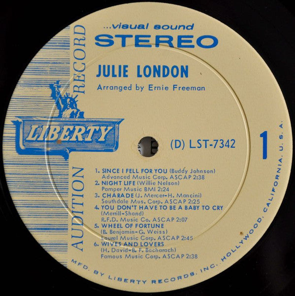 Julie London : You Don't Have To Be A Baby To Cry (LP, Album, Promo)