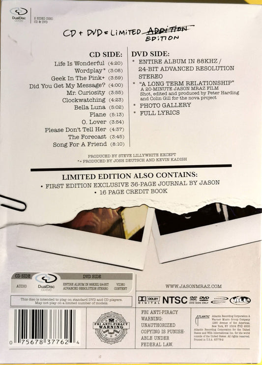 Jason Mraz : Mr. A-Z (Hybrid, DualDisc, Album, Ltd, NTSC, DVD)