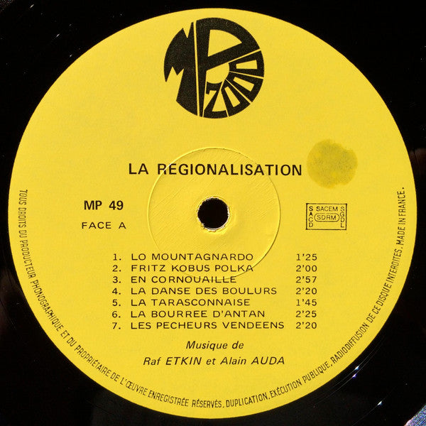 Raf Etkin / Alain Auda : La Régionalisation (LP)