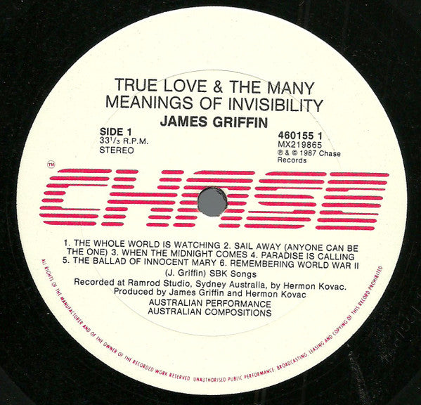 James Griffin (5) : True Love & The Many Meanings Of Invisibility (LP, Album)