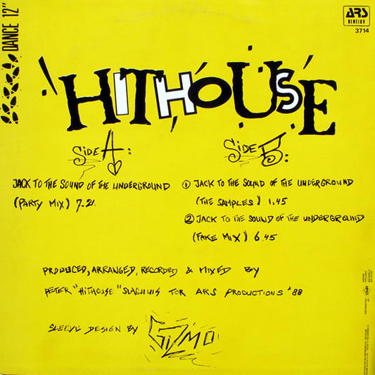 Hithouse : Jack To The Sound Of The Underground (12")