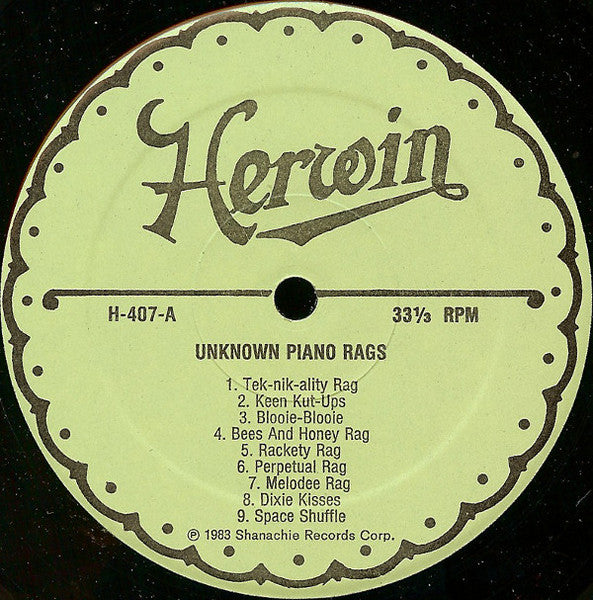 Unknown Artist : Unknown Piano Rags (LP, Comp)