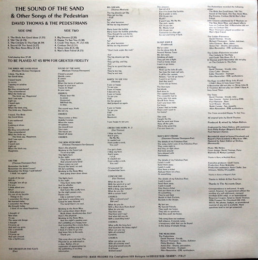 David Thomas And The Pedestrians : The Sound Of The Sand And Other Songs Of The Pedestrian (LP, Album)