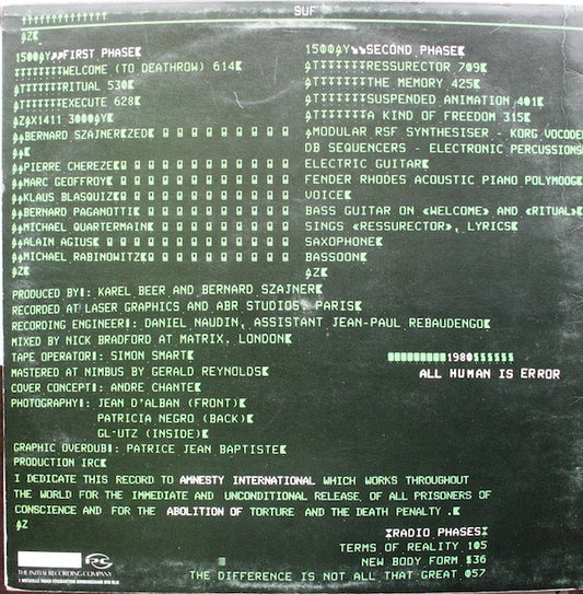 Bernard Szajner / Zed (5) : Some Deaths Take Forever (LP, Album)