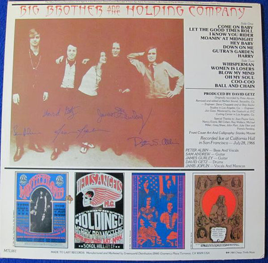 Big Brother & The Holding Company : Cheaper Thrills (LP, Album)