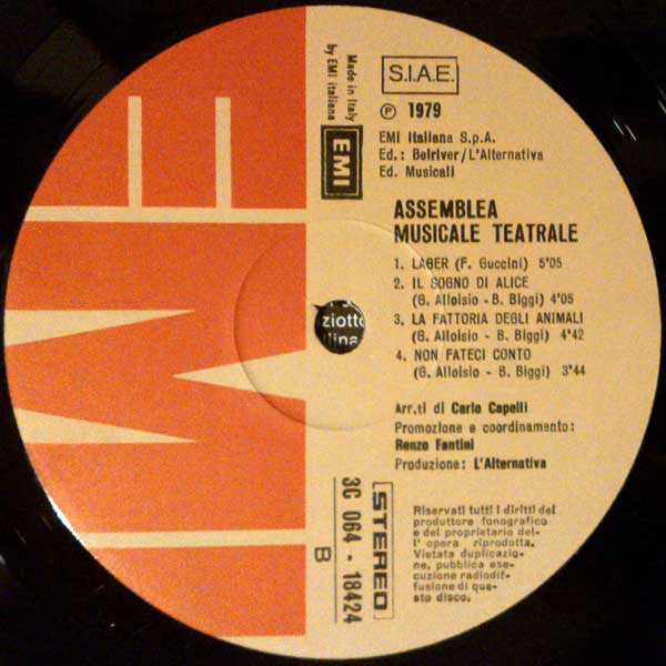 Assemblea Musicale Teatrale : Il Sogno Di Alice (LP, Album)