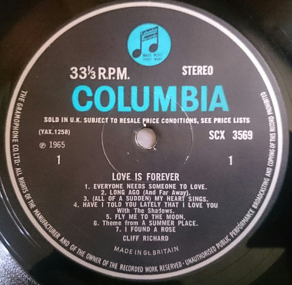 Cliff Richard : Love Is Forever (LP)