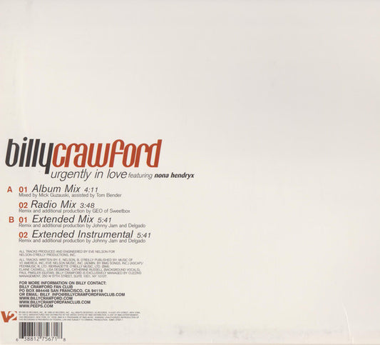 Billy Crawford Featuring Nona Hendryx : Urgently In Love (12", Single)