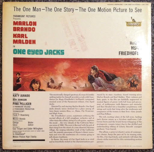 Hugo Friedhofer : One Eyed Jacks (LP, Album, Mono)