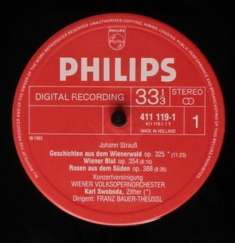 Johann Strauss Jr., Wiener Volksopernorchester, Franz Bauer-Theussl : Famous Waltzes - Berühmte Walzer Volume 4 (LP, Album)