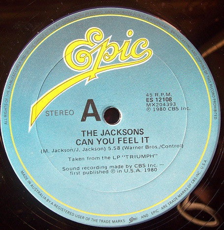 The Jacksons : Can You Feel It (12", Promo)