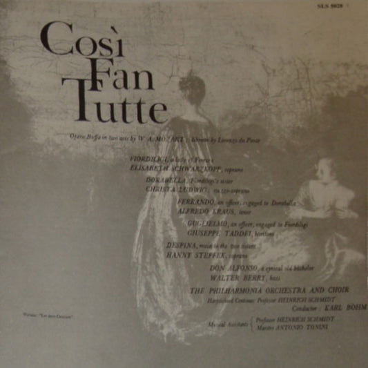 Wolfgang Amadeus Mozart, Elisabeth Schwarzkopf, Christa Ludwig, Hanny Steffek, Alfredo Kraus, Giuseppe Taddei, Walter Berry, Philharmonia Orchestra And Philharmonia Chorus, Karl Böhm : Così Fan Tutte (3xLP, RP + Box)