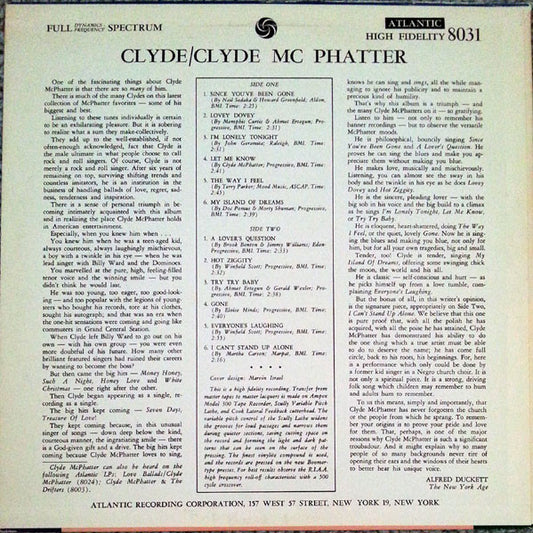 Clyde McPhatter : Clyde (LP, Album, Comp, Mono, Ltd, RE, S/Edition)