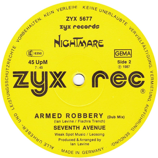 Seventh Avenue : Armed Robbery (12", Maxi)