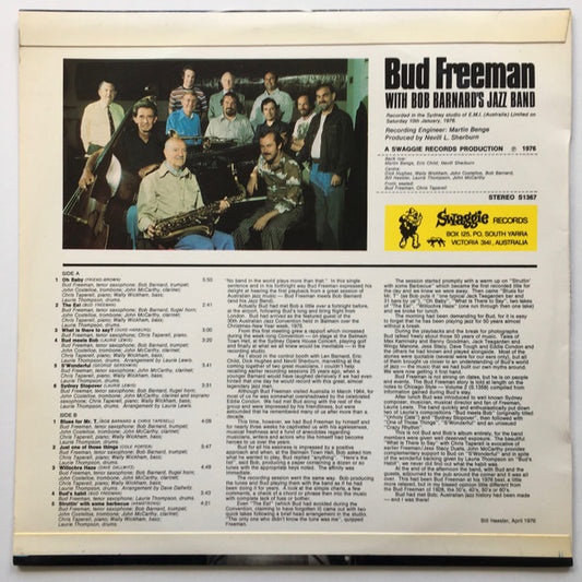 Bud Freeman With Bob Barnard's Jazz Band : Bud Freeman With Bob Barnard's Jazz Band (LP)