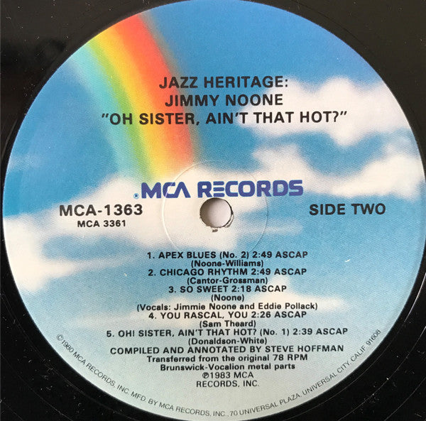 Jimmie Noone : Oh! Sister, Ain't That Hot? (LP, Comp)