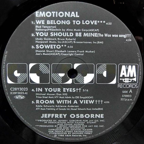Jeffrey Osborne : Emotional (LP, Album)