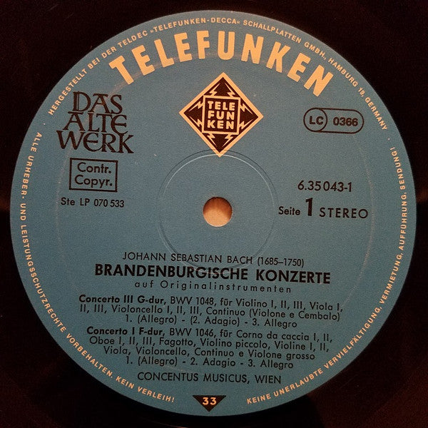 Johann Sebastian Bach – Concentus Musicus Wien : Brandenburgische Konzerte 1-6 (2xLP + Box)