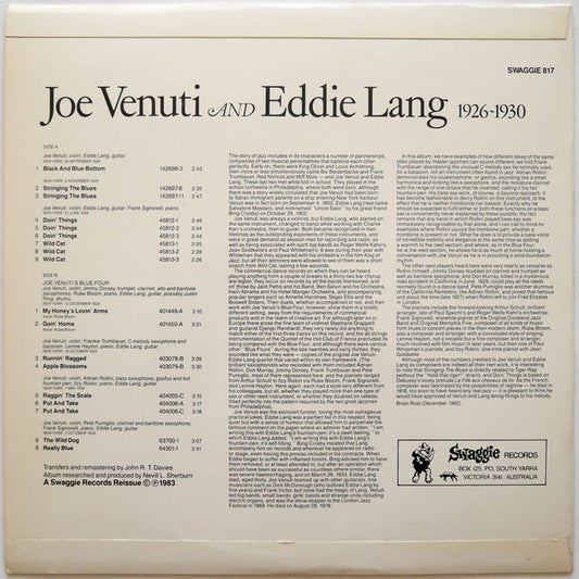 Joe Venuti & Eddie Lang : 1926-1930 (LP, Album, Comp, Mono)