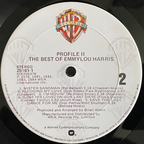 Emmylou Harris : Profile II: The Best Of Emmylou Harris (LP, Comp)