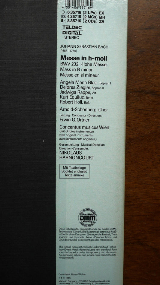 Johann Sebastian Bach, Concentus Musicus Wien, Nikolaus Harnoncourt : Messe In H-Moll BWV 232 = Mass In B-Minor = Messe En Si-Mineur (2xLP + Box)