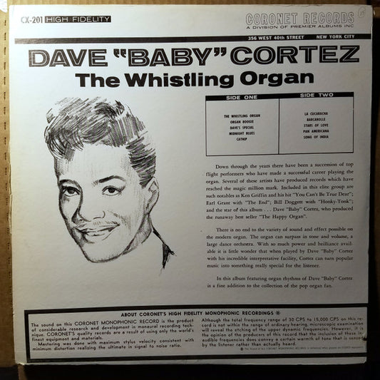 Dave "Baby" Cortez : The Whistling Organ (LP, Mono)