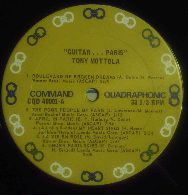 Tony Mottola : Guitar ... Paris (LP, Album, Quad, RE, Gat)