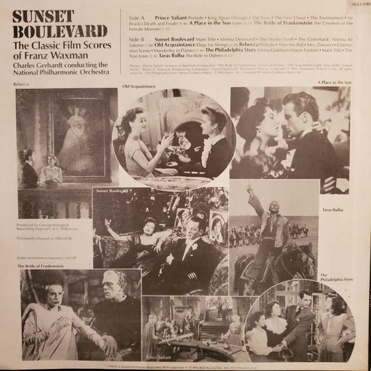 Franz Waxman / Charles Gerhardt, National Philharmonic Orchestra : Sunset Boulevard - The Classic Film Scores Of Franz Waxman (LP, Album, RE)