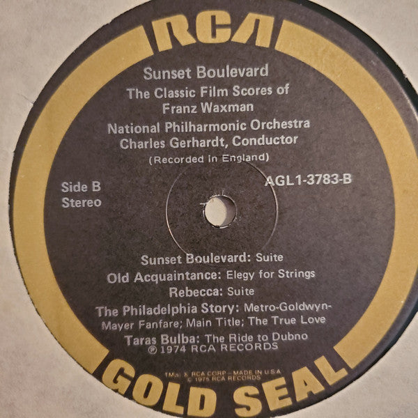 Franz Waxman / Charles Gerhardt, National Philharmonic Orchestra : Sunset Boulevard - The Classic Film Scores Of Franz Waxman (LP, Album, RE)