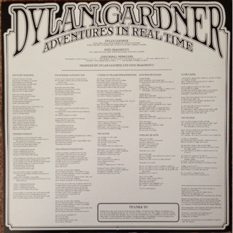 Dylan Gardner : Adventures In Real Time (LP, Album, Fli)